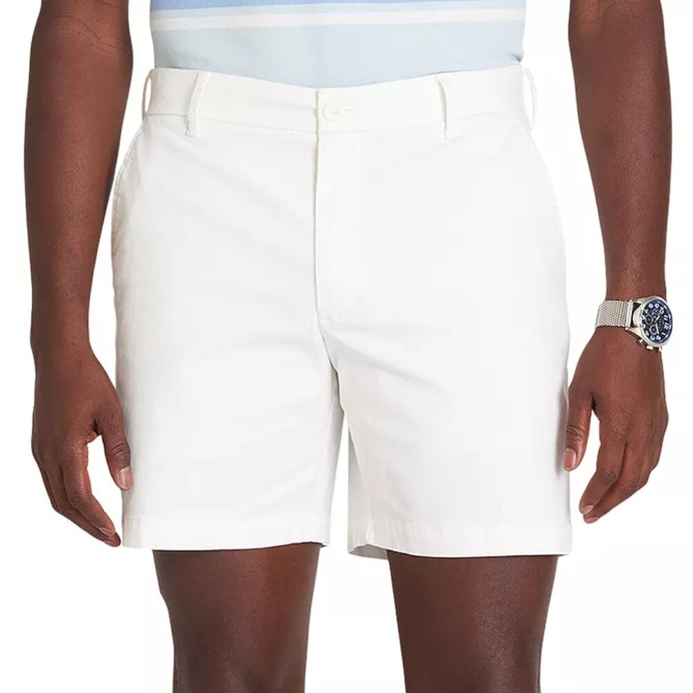 New! Izod Saltwater 7" Inseam Stretch Chino Dockside Shorts Men's 42 Waist